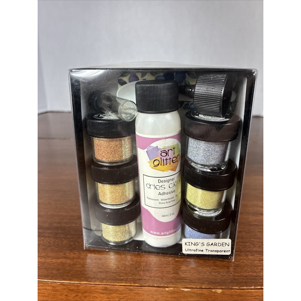 6 Art Glitter King's Garden Ultrafine Transparent W/Adhesive Kit Barbara Trombly